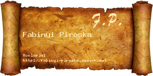 Fabinyi Piroska névjegykártya