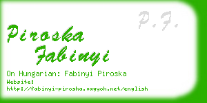 piroska fabinyi business card